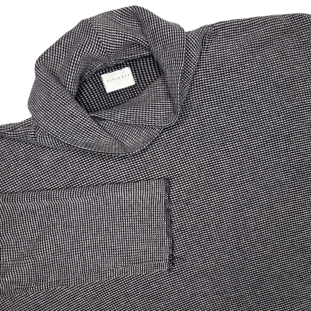 Vintage Fitigues Ski Womens M Cowl Neck Thermal LS Pullover Gray Y2K Boxy Top